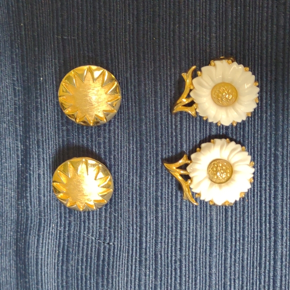 2 pairs of vintage Trifari clip on earrings
